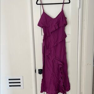 Elegant Purple Ruffle Dress